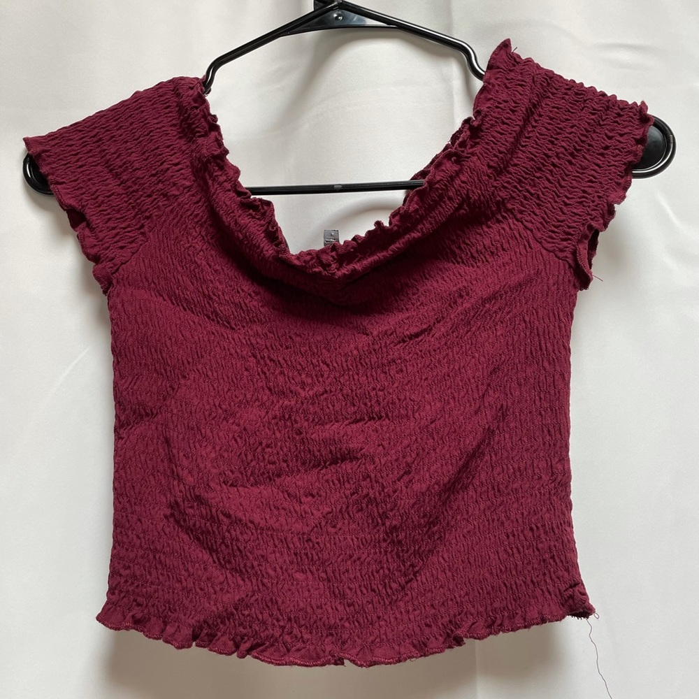 Kendall Kylie Crop Maroon Top